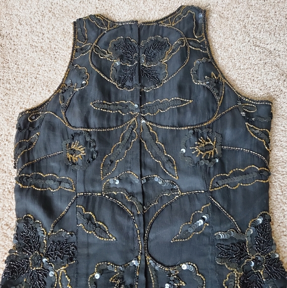 Papell boutique evening beaded dress 8 - Picture 8 of 15